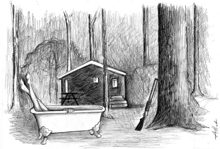 Le bain de Diane-A-0048 Resim, 11,7x16,5 in