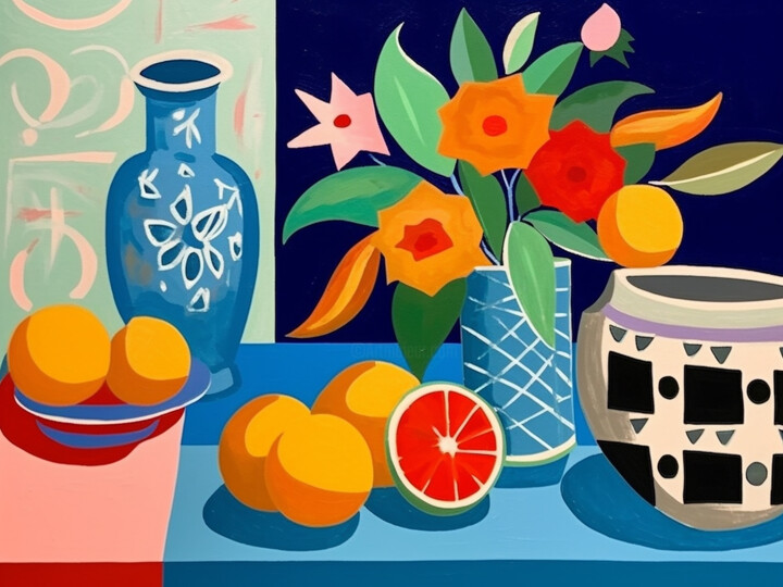 Vibrant still life 3 绘画, 23.6x31.5 in