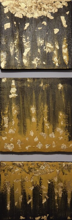 Golden rain 绘画, 23.6x7.9 in