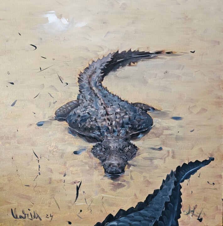 Crocodiles 绘画, 19.7x19.7 in