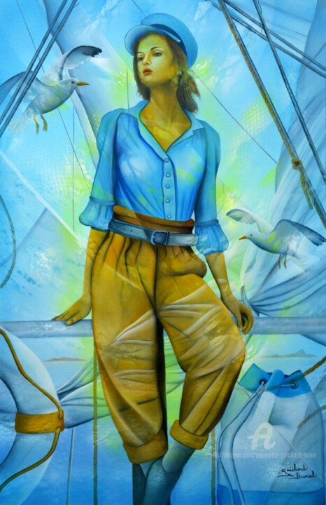 Peinture intitulée "Puisque vous partez…" par Jeannette Guichard-Bunel, Œuvre d'art originale, Huile