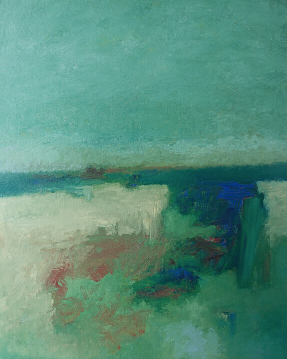 Painting titled "Last Light" by Thomas Hjelm, Original Artwork, Oil Mounted on Wood Stretcher frame