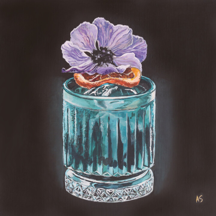 Instagrammable, The Cocktail Series A 绘画, 7.9x7.9 in