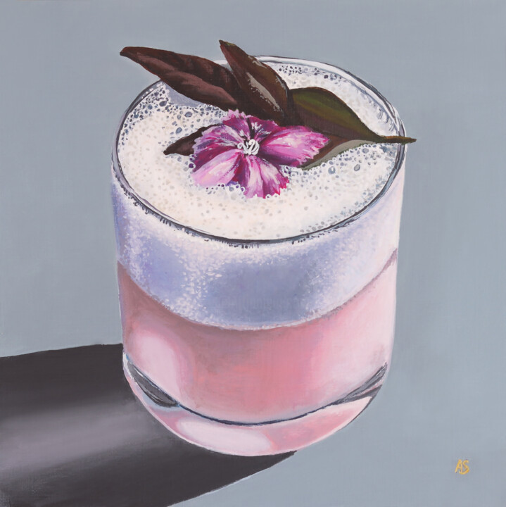 Instagrammable, The Cocktail Series F 绘画, 7.9x7.9 in