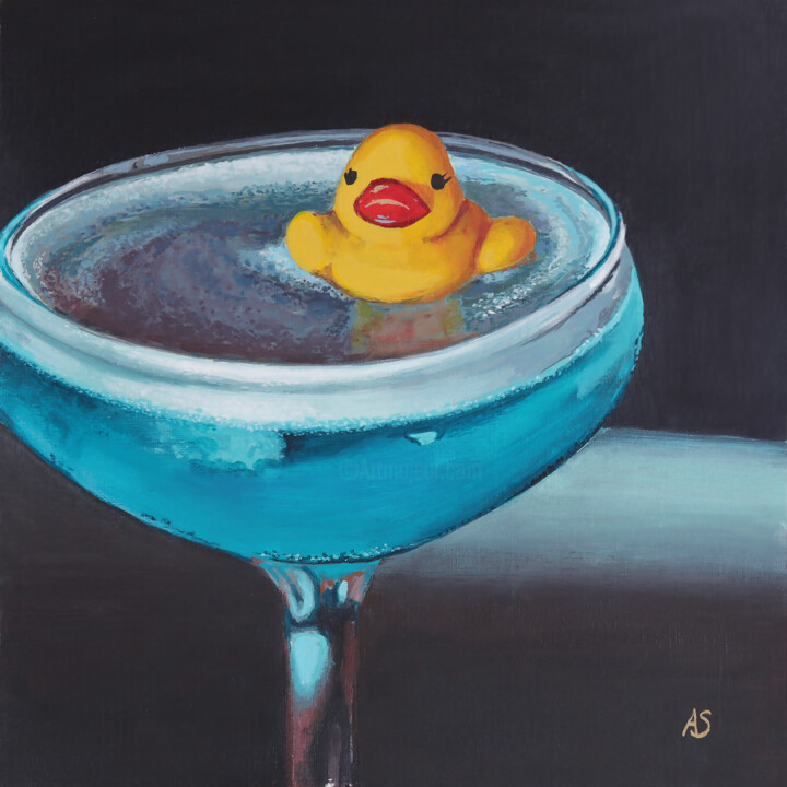 Instagrammable, The Cocktail Series J 绘画, 7.9x7.9 in
