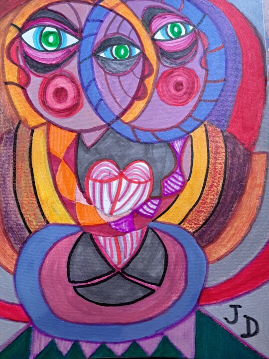 Une Histoire de Coeur 绘画, 16.7x11.6 in