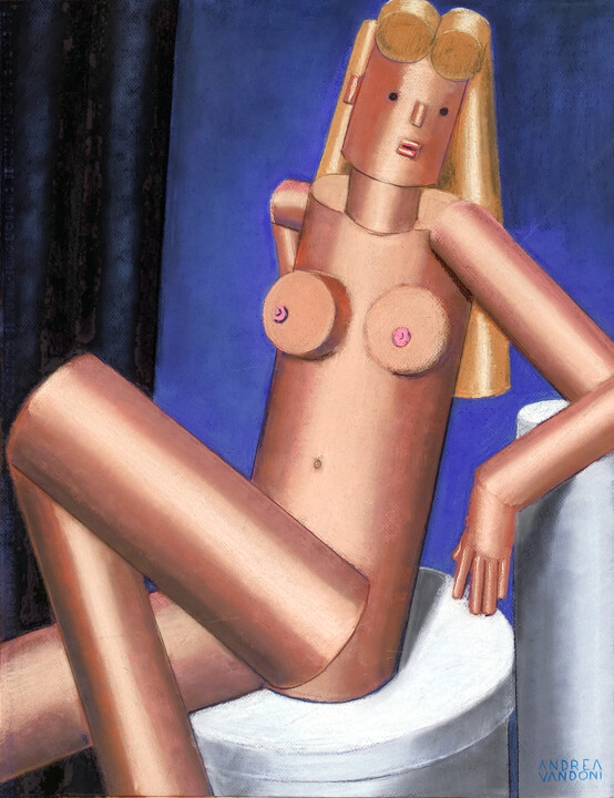 Cylindristic Female Nude 图画, 25.6x19.7 in