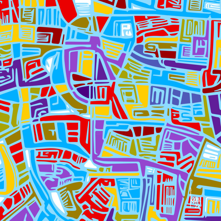 La Cité Bleue 数字艺术, 39.4x39.4 in