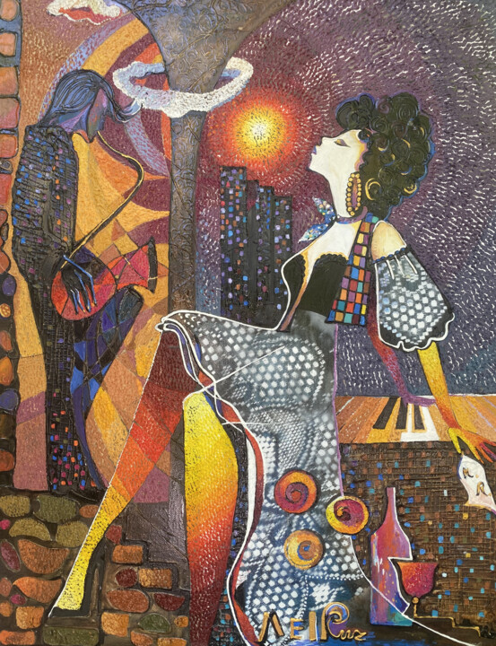 Jazz in the Moonlight 绘画, 31.5x23.6 in