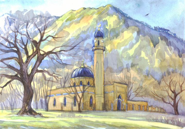 "Gift to Hassan", watercolor painting 8 x 12 绘画, 8x12 in