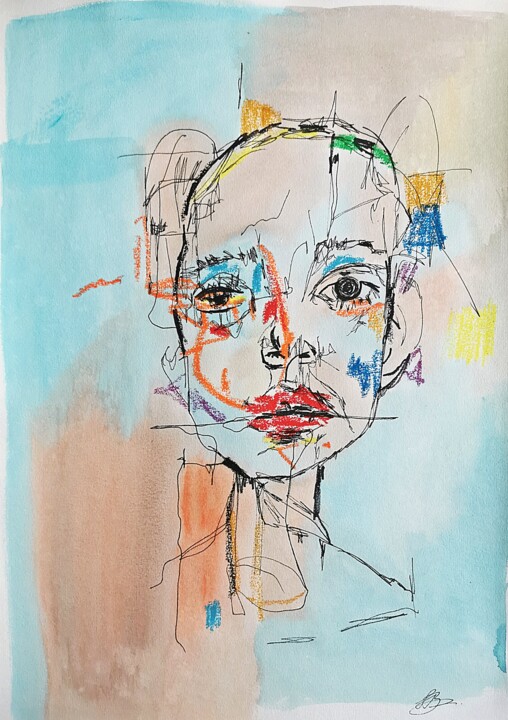 제목이 "Abstract portrait s…"인 그림 Daheaven Art로, 원작, 아크릴