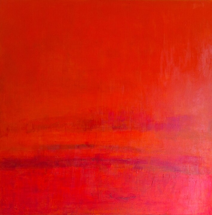 绘画 标题为“"Magenta in Orange"” 由Katrin Dübbers, 原创艺术品, 丙烯