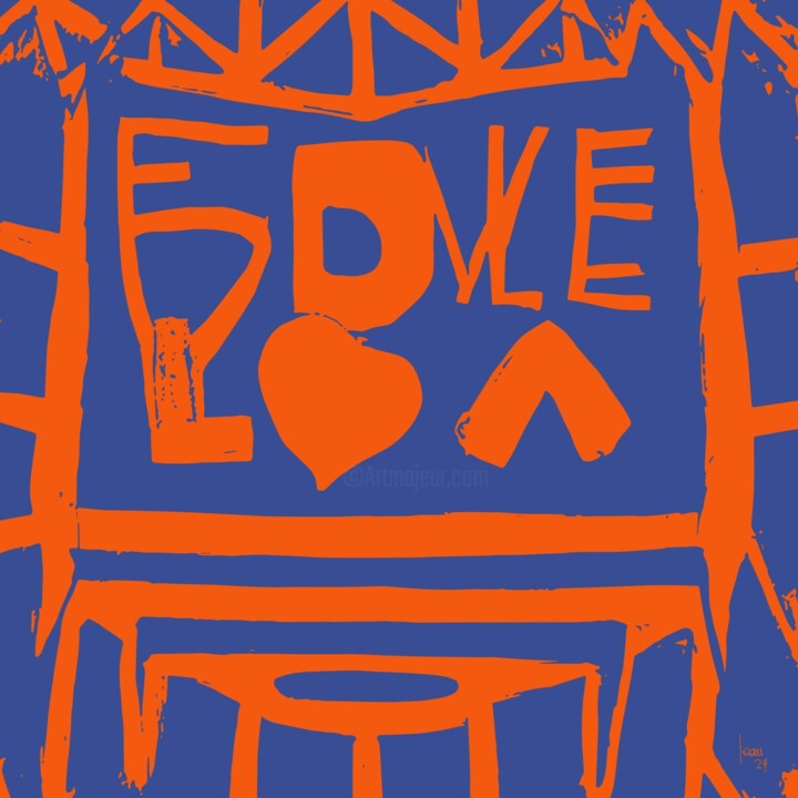 Le Courrier 数字艺术, 39.4x39.4 in