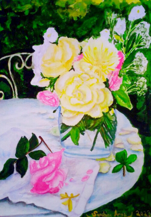 Flowers bouquet still life home decor painting 绘画, 16x12 in