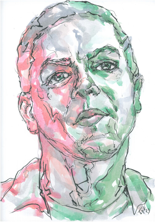movie character by Samy Naceri 绘画, 16.5x11.7 in