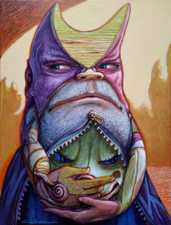 SILENT DIALOGUE 绘画, 18.1x14.6 in
