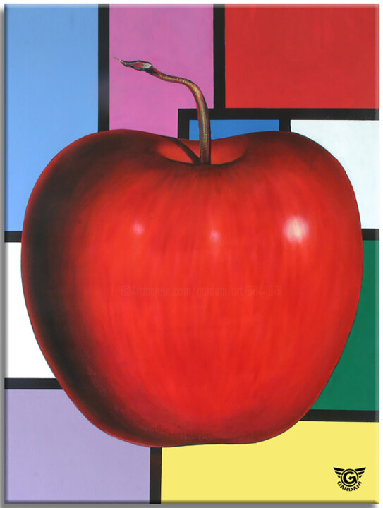 Modrian Apple 绘画, 48x36 in
