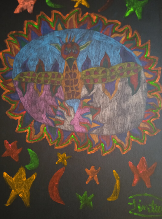 Fiery bird 绘画, 27.6x19.7 in