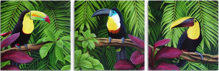 Échappée tropicale 绘画, 11.8x35.4 in