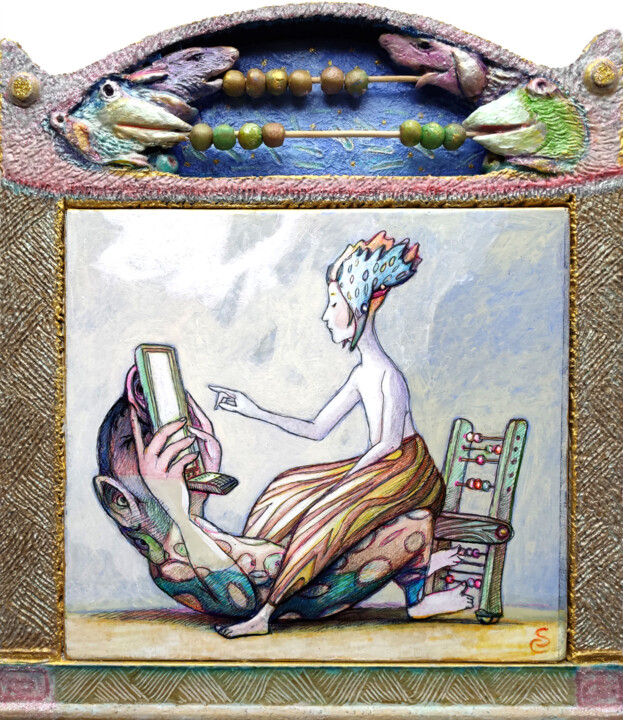 Painting titled "I'M COUNTING ON YOU" by Carlo Salomoni, Original Artwork, Acrylic Mounted on Wood Panel