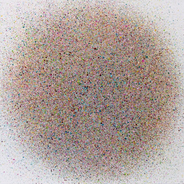 Bursting Dot #1 绘画, 31.5x31.5 in