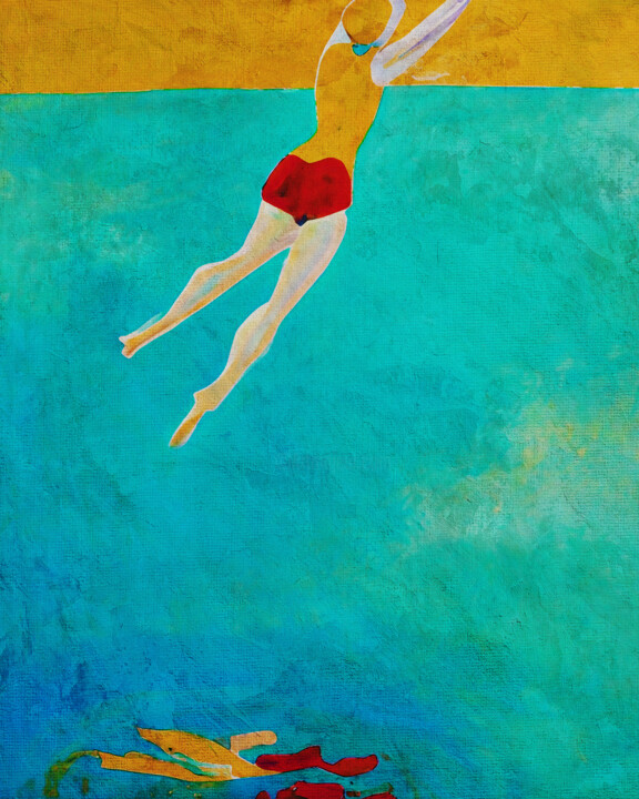 Schilderij getiteld "Escaping from the d…" door Jan Keteleer, Origineel Kunstwerk, Digitaal Schilderwerk Gemonteerd op Frame…