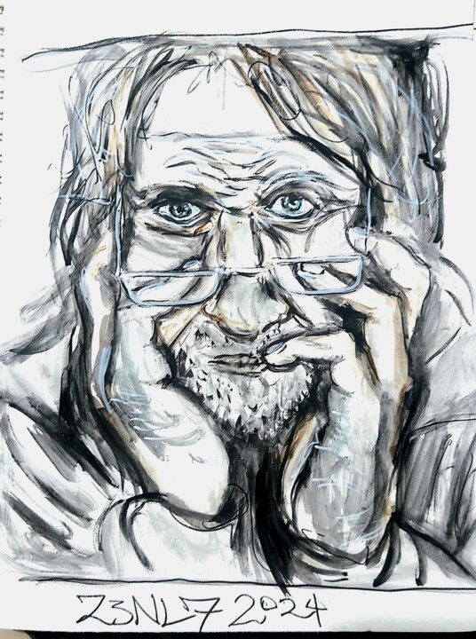 Old face 1 绘画, 11x9 in