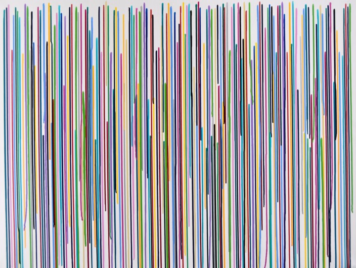 Malerei mit dem Titel "Even colors #2" von Astrid Stoeppel, Original-Kunstwerk, Acryl Auf Keilrahmen aus Holz montiert