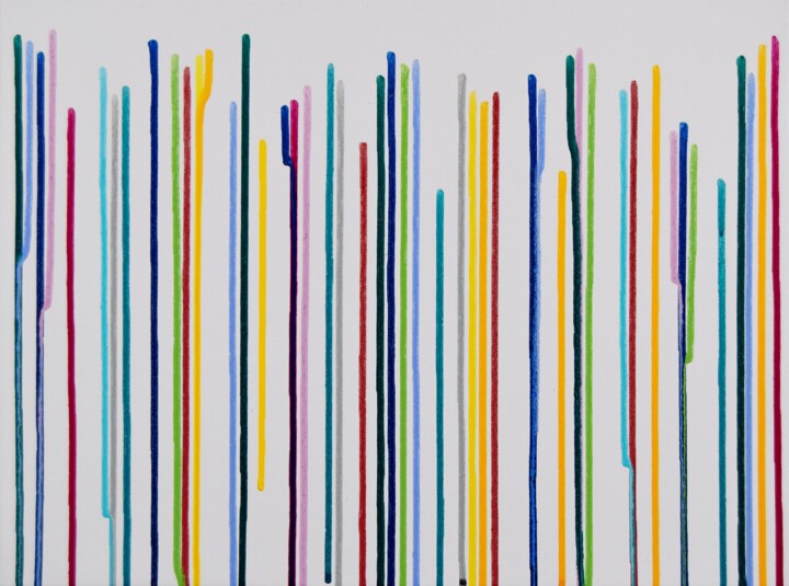 Painting titled "Minimalist lines XS2" by Astrid Stoeppel, Original Artwork, Acrylic