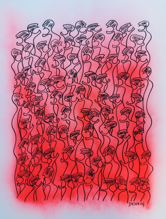 Nématoïdes des plaines... 绘画, 25.6x19.7 in