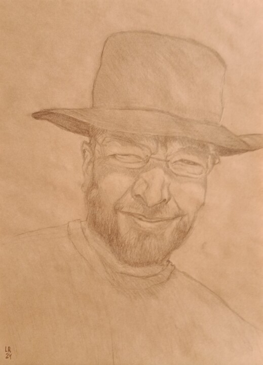 on sunny day in a new hat 图画, 15.8x11.8 in