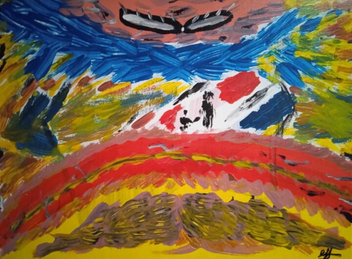 Peinture intitulée "Multicolore" par Ejj, Œuvre d'art originale, Acrylique