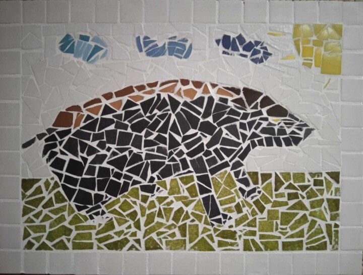 Hamster mosaïque 조형물, 11.8x15.8 in
