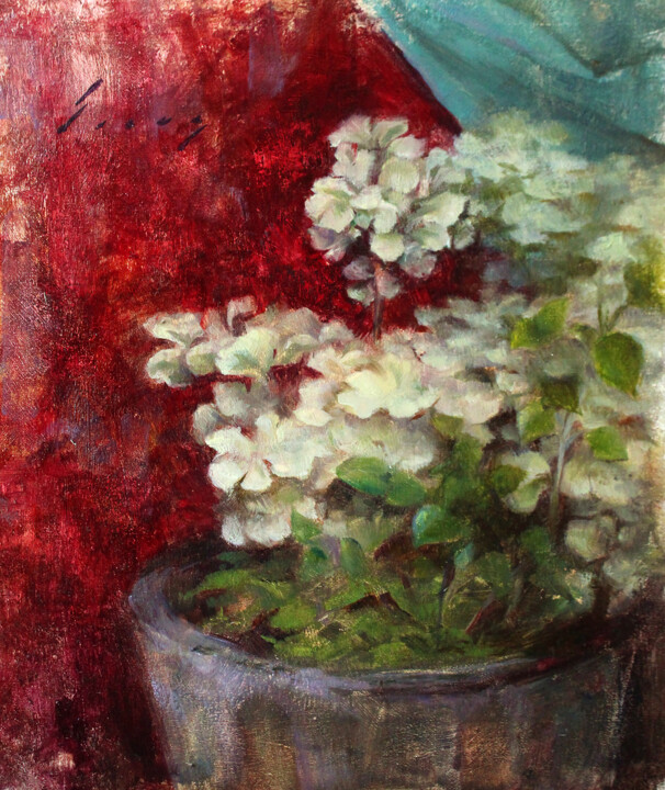 Peinture intitulée "Striking Blooms" par Kavinda Silva, Œuvre d'art originale, Huile
