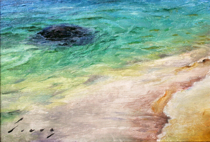 Peinture intitulée "Silent Waves" par Kavinda Silva, Œuvre d'art originale, Huile