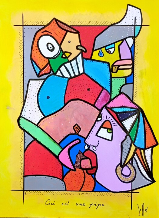 Ceci est une pipe 绘画, 31.5x23.6 in