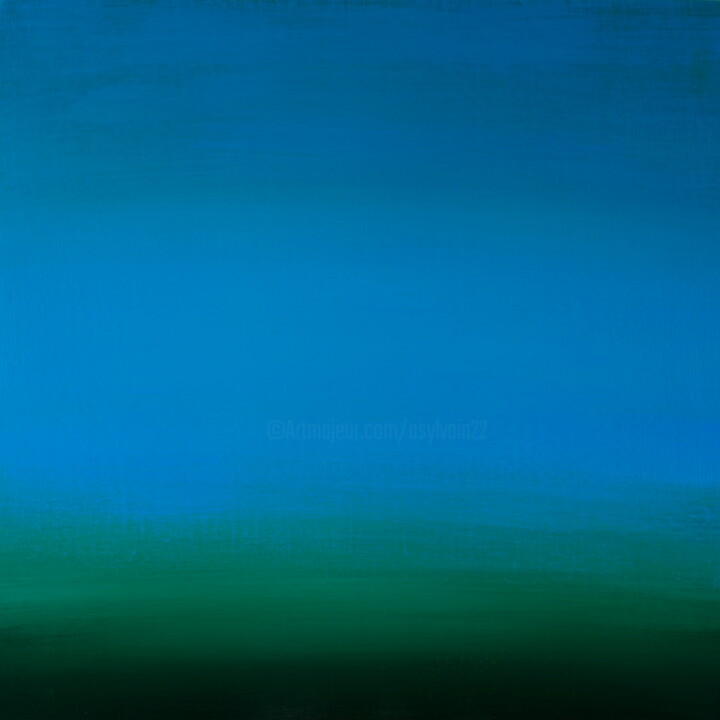 réveil en bleu 绘画, 15.8x15.8 in