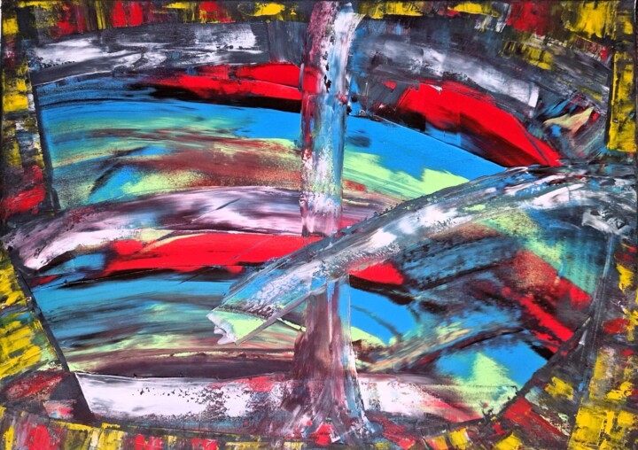 Malerei mit dem Titel "Stamm" von Bina Sommer, Original-Kunstwerk, Öl Auf Keilrahmen aus Holz montiert