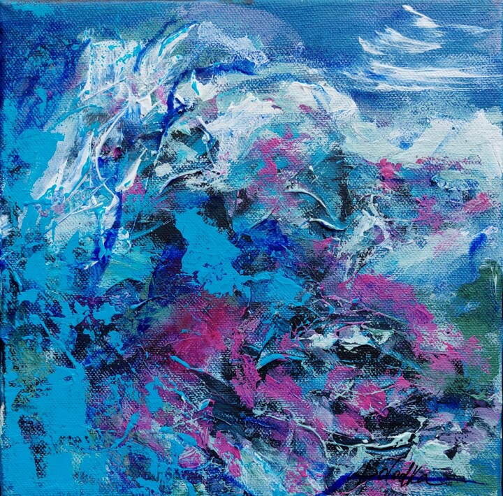 Blue symphony 2 绘画, 7.9x7.9 in