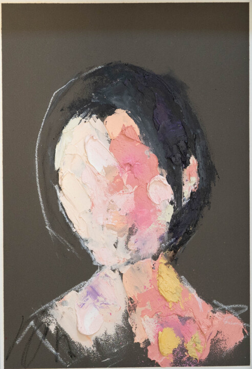Title 'mirror series UNTITLED Portrait' 绘画, 15.3x10.6 in
