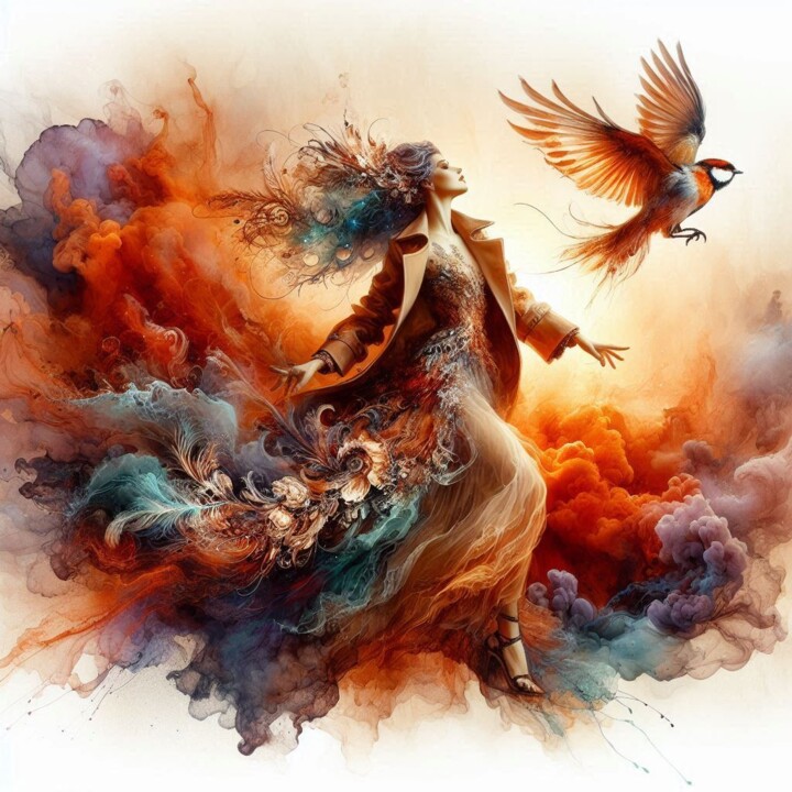 Le Bonheur à tire d'ailes - Un pas vers la Liberté 数字艺术