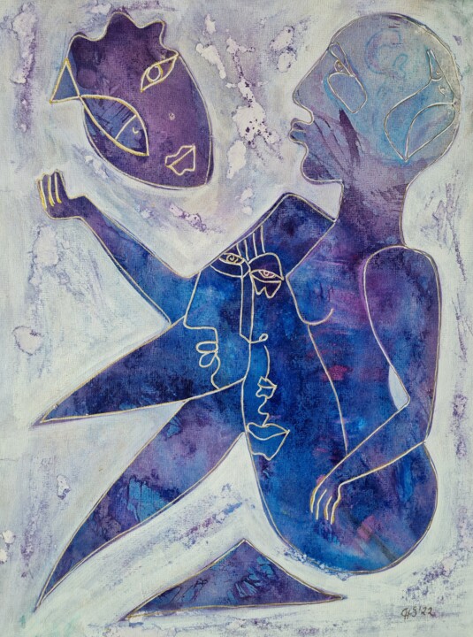 绘画 标题为“Cloud” 由Christine Schirrmacher, 原创艺术品, 丙烯