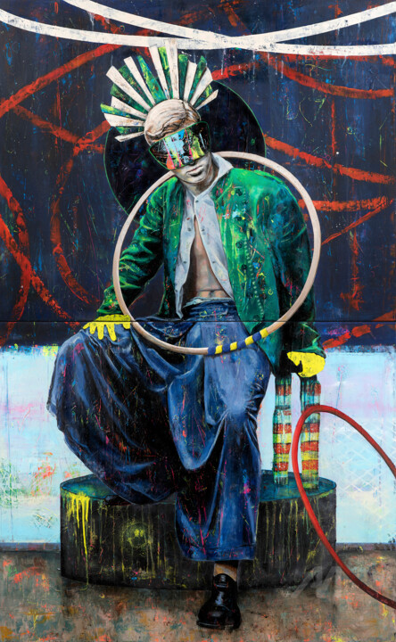 Acid bubbling 绘画, 63x39.4 in