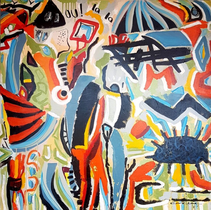 " OU LA LA LE MONDE ET FOU " 绘画, 47.2x47.2 in