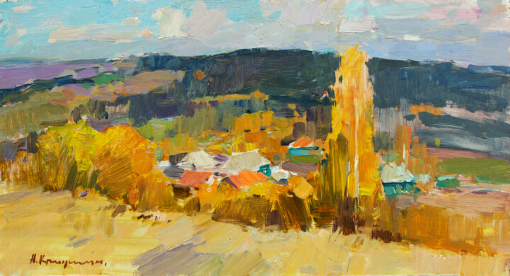 Painting titled "October in Putivl" by Aleksander Kryushyn, Original Artwork, Oil