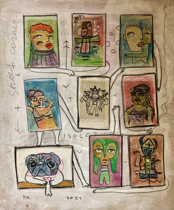 Street corner #28 绘画, 33.1x27.6 in