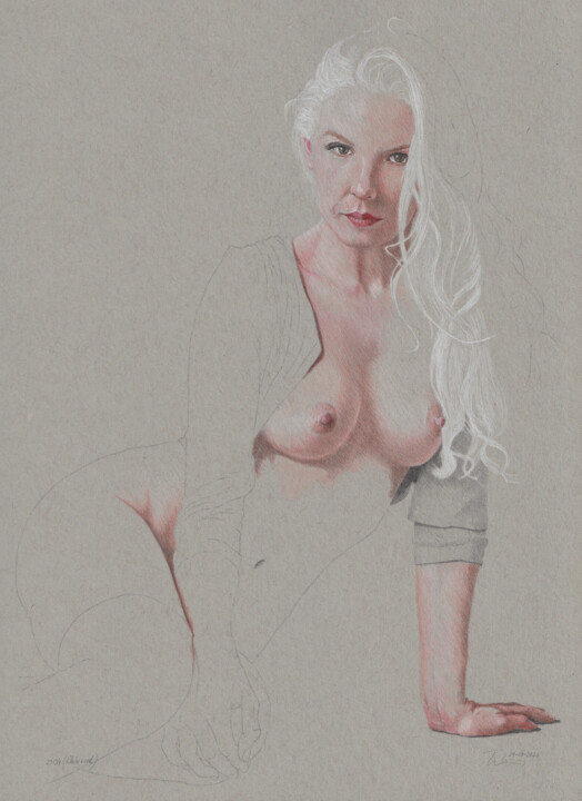 "White+red (23:34)" 图画, 11.9x8.6 in