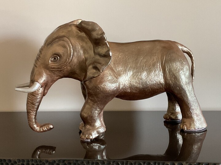 elephanteau 雕塑, 10.2x16.5 in
