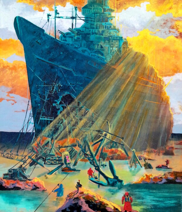 Painting "Bermuda Triangle" Tablo, 35,4x27,6 in
