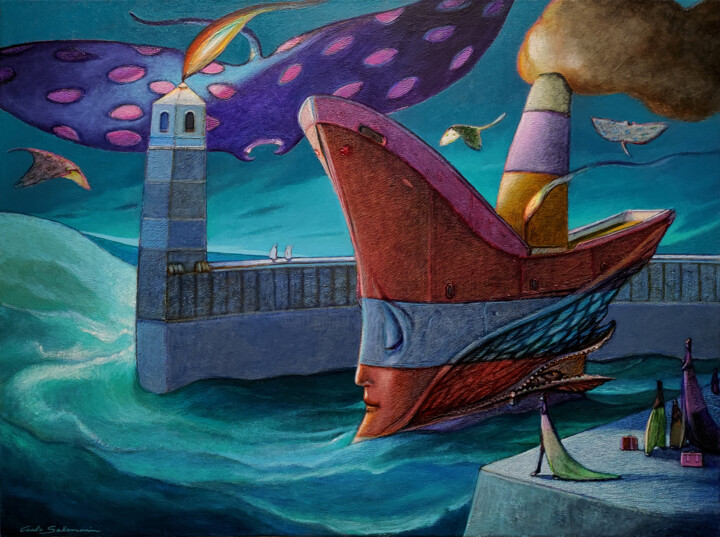 THE SHIP OF FLYING DREAMS 绘画, 23.6x31.5 in